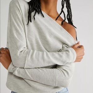 Free people off shoulder fuji thermal / size S / olive green